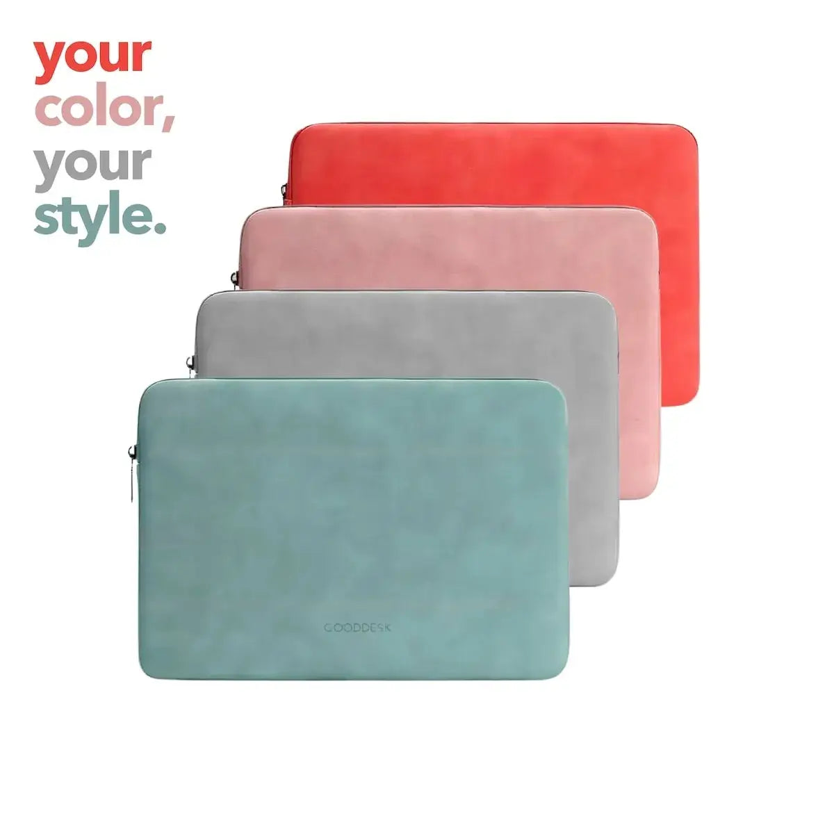 Laptophülle Farben vorschaubild rot pink grau und grün