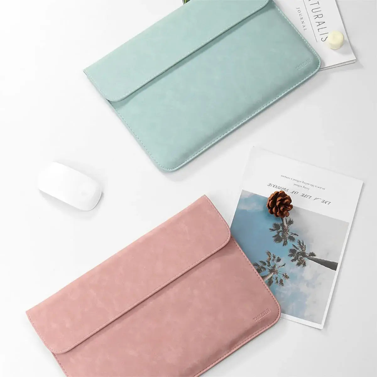 Laptophuelle case als Vorschaubild in pink und grün