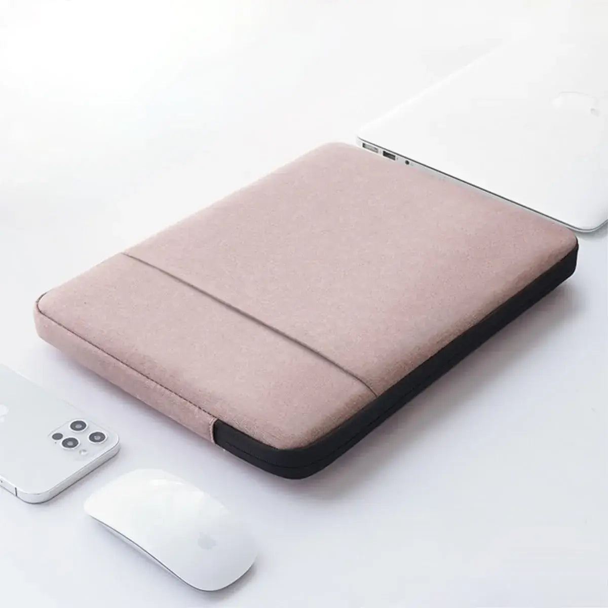 NCASE Laptophülle Case Stoff aussen ansicht rosa einzeln